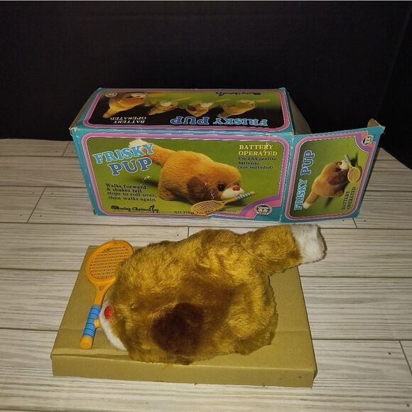 Amily Frisky Pup Vintage Battery Operated Kids Toy Moving Animal Company In Box - Picture 1 of 10